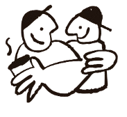Ilustración de dos amigos compartiendo vino
